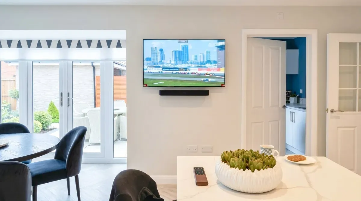 TV and soundbar wall mounted with concealed cables in Halstead, near Braintree