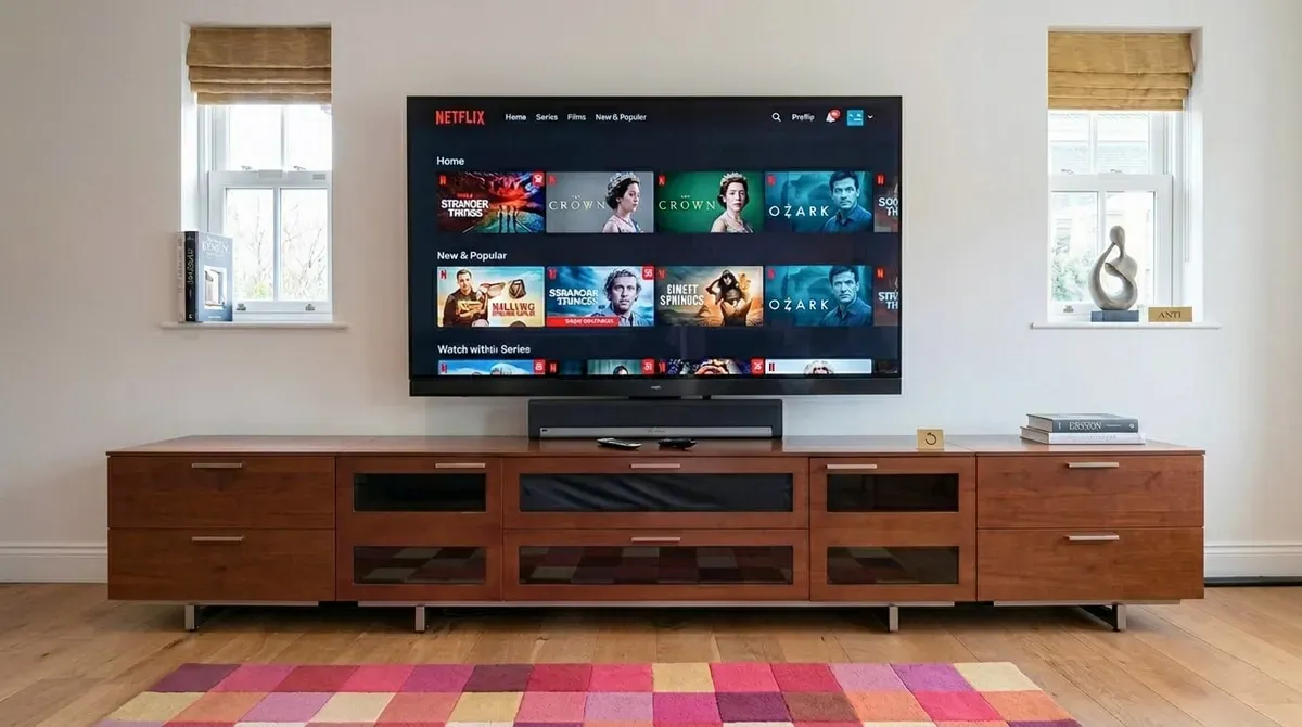77-inch Panasonic OLED TV wall mounted in Colchester with concealed cabling